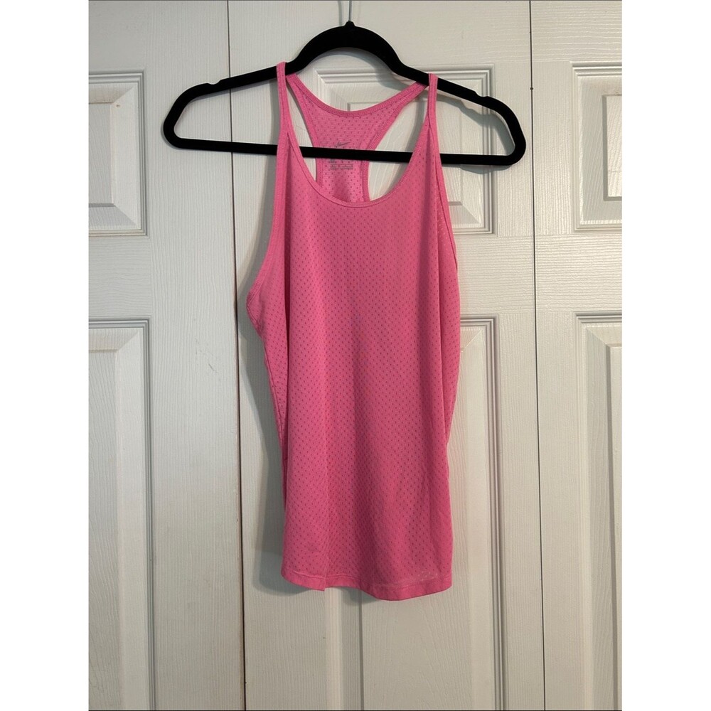 Nike Pink Racerback Mesh Workout Tank Breathable Medium Athletic Gym Yoga